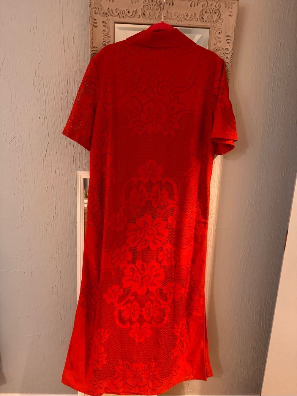 Tuckernuck Red Maxi Dress with Subtle Floral Jacquard - Picture 8 of 11